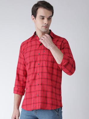 red checkered casual shirt - 16942224 - Standard Image - 2
