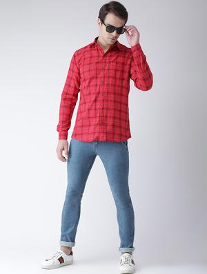 red checkered casual shirt - 16942224 - Standard Image - 4