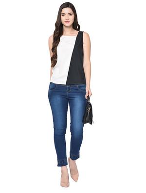 color block asymmetric neck top - 16942268 - Standard Image - 4