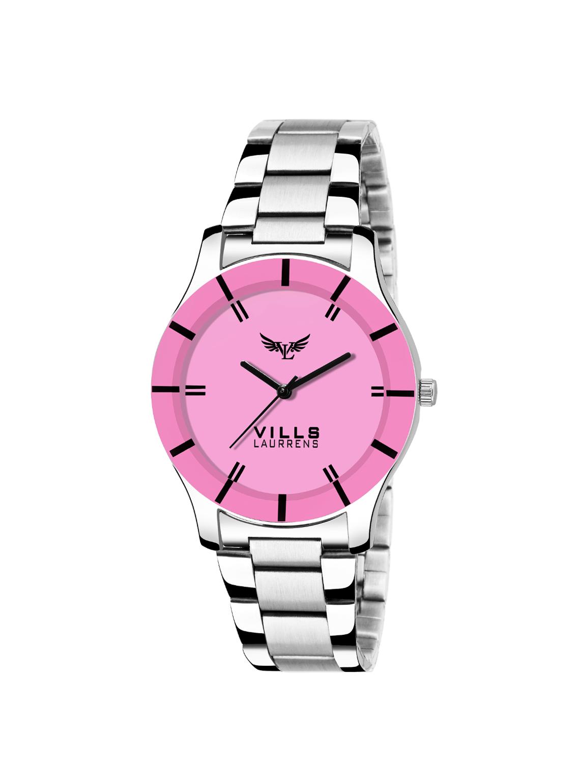 vills laurrens vl-7117 pink dial classy casual watch for women and girls - 16942328 - Zoom Image - 1