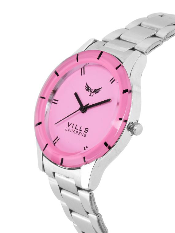 vills laurrens vl-7117 pink dial classy casual watch for women and girls - 16942328 - Zoom Image - 2
