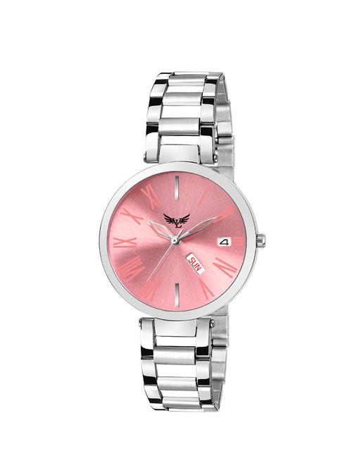 vills laurrens vl-7120 pink day and date functioning watch for women and girls - 16942331 - Very Small Image - 1