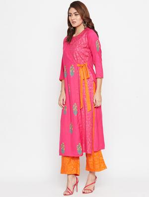 printed kurta palazzo set - 16943186 - Standard Image - 2