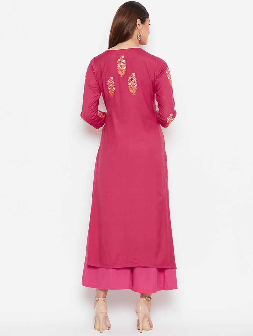 floral print layered kurta - 16943194 - Zoom Image - 3