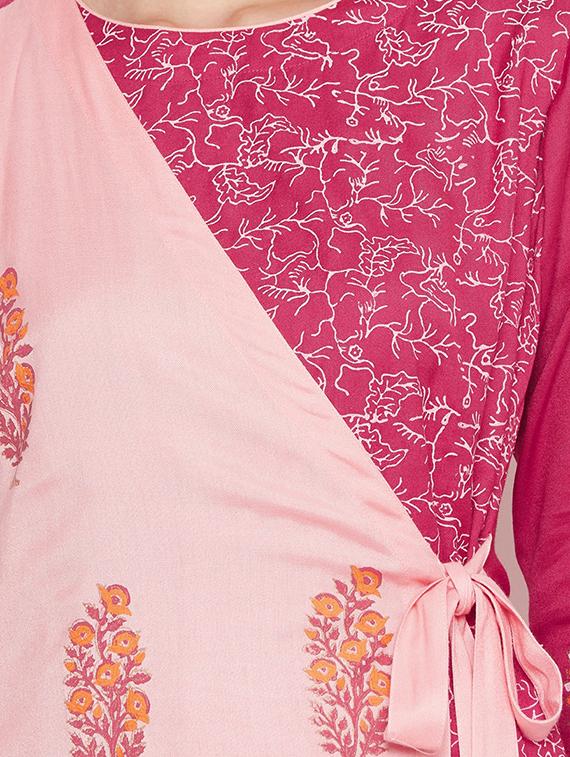 floral print layered kurta - 16943194 - Zoom Image - 4