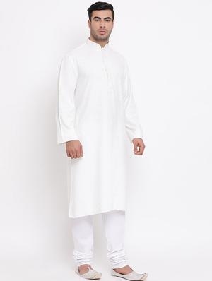 white solid kurta churidar set - 16943242 - Standard Image - 2