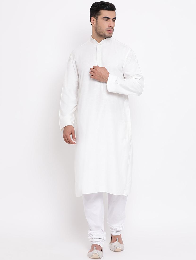 white solid kurta churidar set - 16943242 - Zoom Image - 1