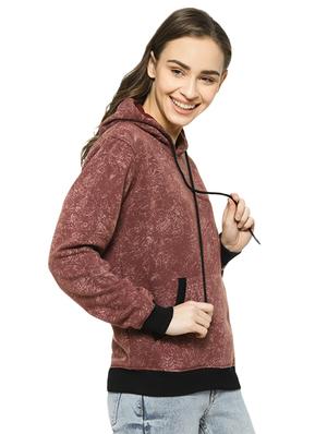 contrast bind printed hoodie - 16943318 - Standard Image - 2