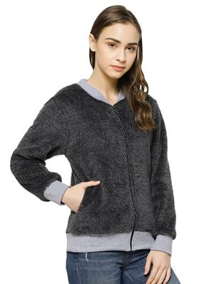 contrast ribbed faux fur jacket - 16943321 - Standard Image - 2