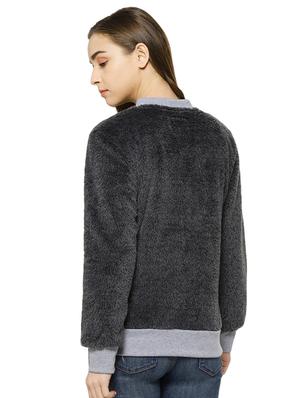 contrast ribbed faux fur jacket - 16943321 - Standard Image - 3