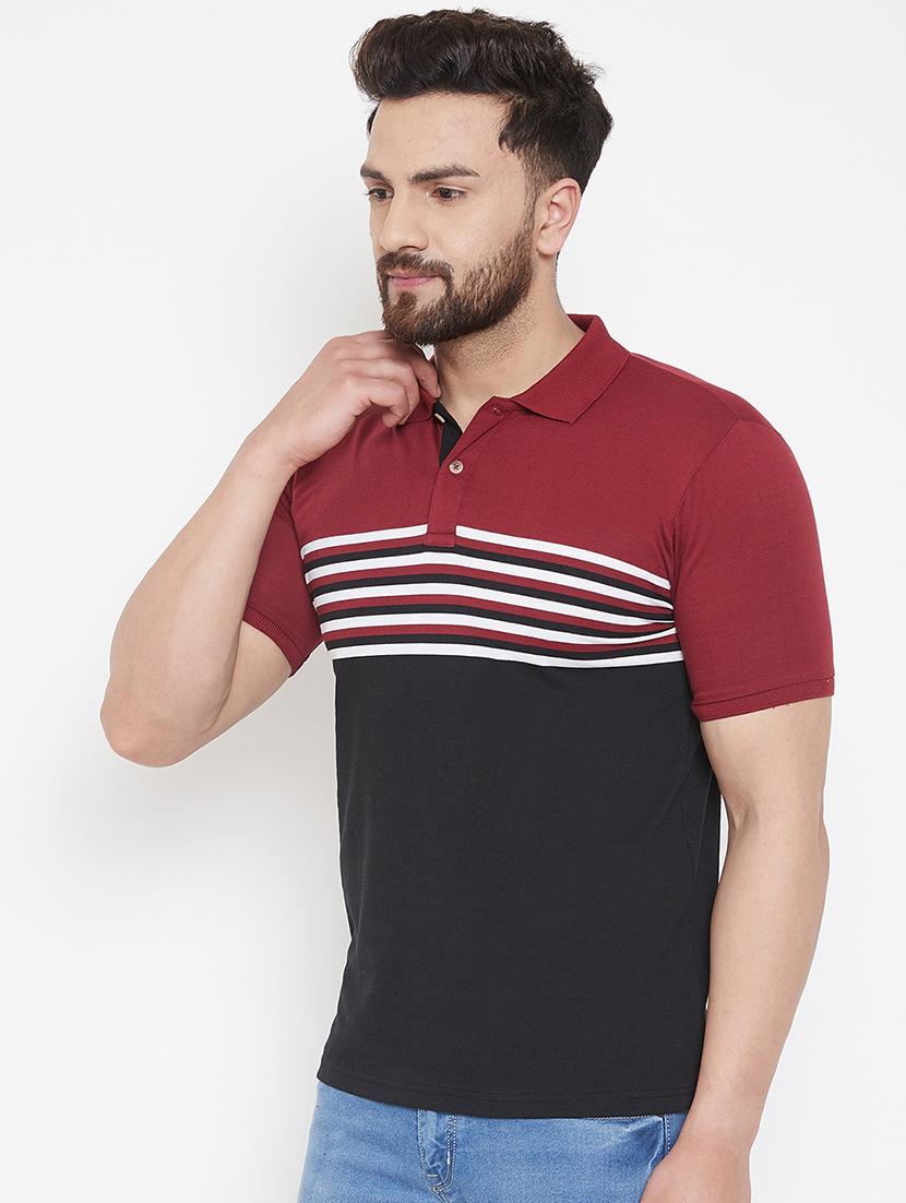 black striped polo t-shirt - 16943488 - Zoom Image - 2