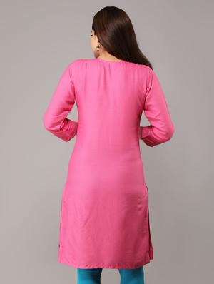 yoke embroidered straight kurta - 16943676 - Standard Image - 3