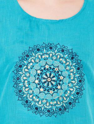 yoke embroidered straight kurta - 16943680 - Standard Image - 4
