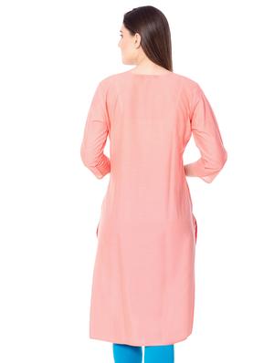yoke embroidered straight kurta - 16943681 - Standard Image - 3