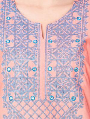 yoke embroidered straight kurta - 16943681 - Standard Image - 4