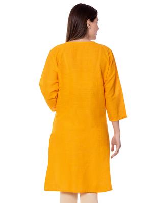 yoke embroidered straight kurta - 16943684 - Standard Image - 3