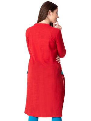solid straight kurta - 16943686 - Standard Image - 3