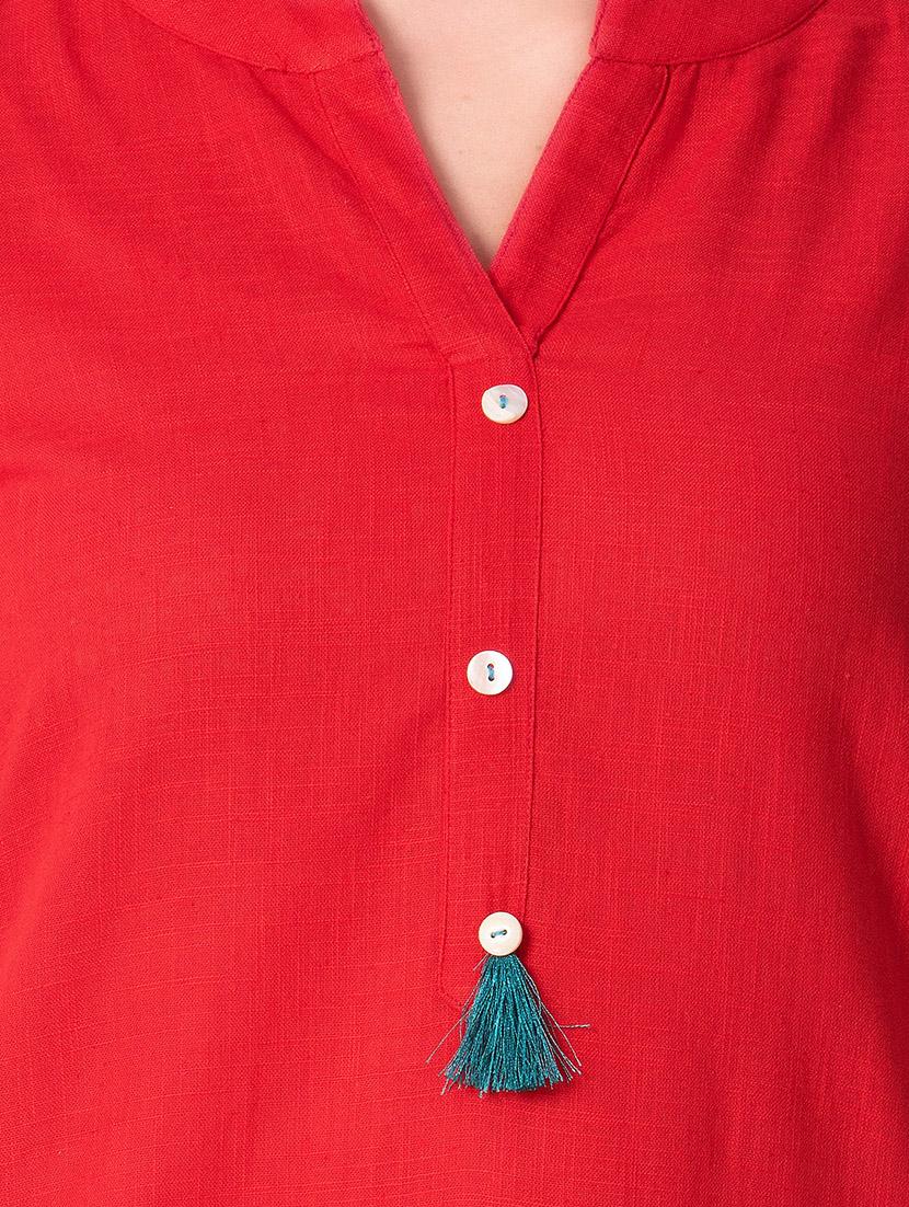 solid straight kurta - 16943686 - Zoom Image - 4