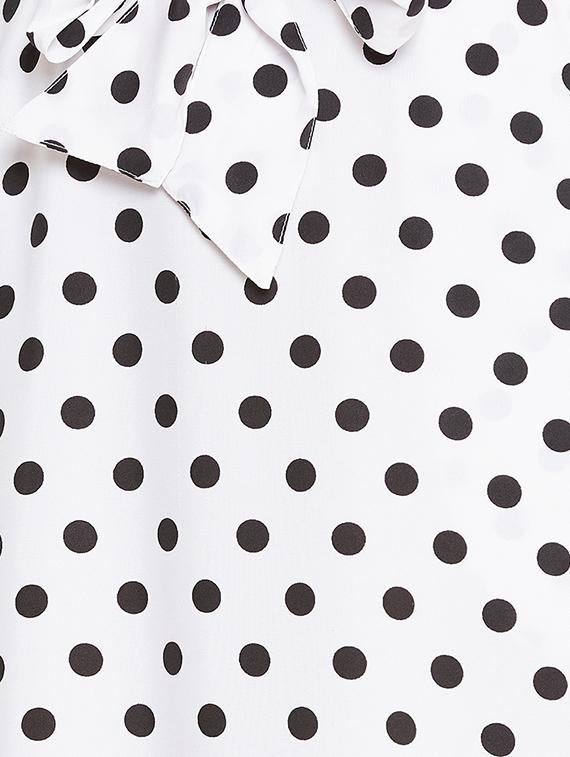 tie front polka dot flared dress - 16943826 - Zoom Image - 5
