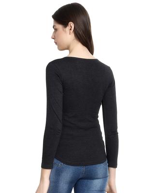 notch neck solid tee - 16943859 - Standard Image - 3