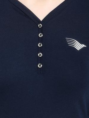 v neck solid tee - 16943862 - Standard Image - 5