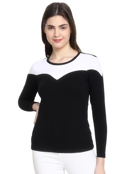 color block round neck tee - 16943868 - Standard Image - 1