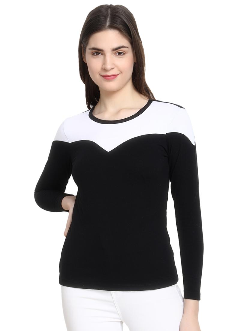 color block round neck tee - 16943868 - Zoom Image - 1