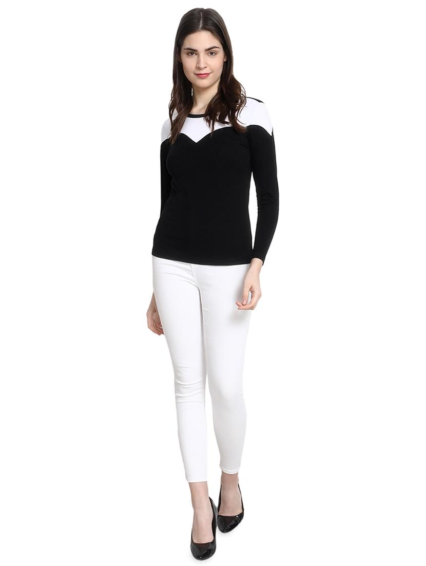 color block round neck tee - 16943868 - Zoom Image - 4