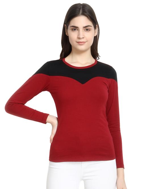 color block round neck tee - 16943869 - Standard Image - 1