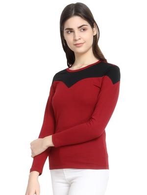 color block round neck tee - 16943869 - Standard Image - 2