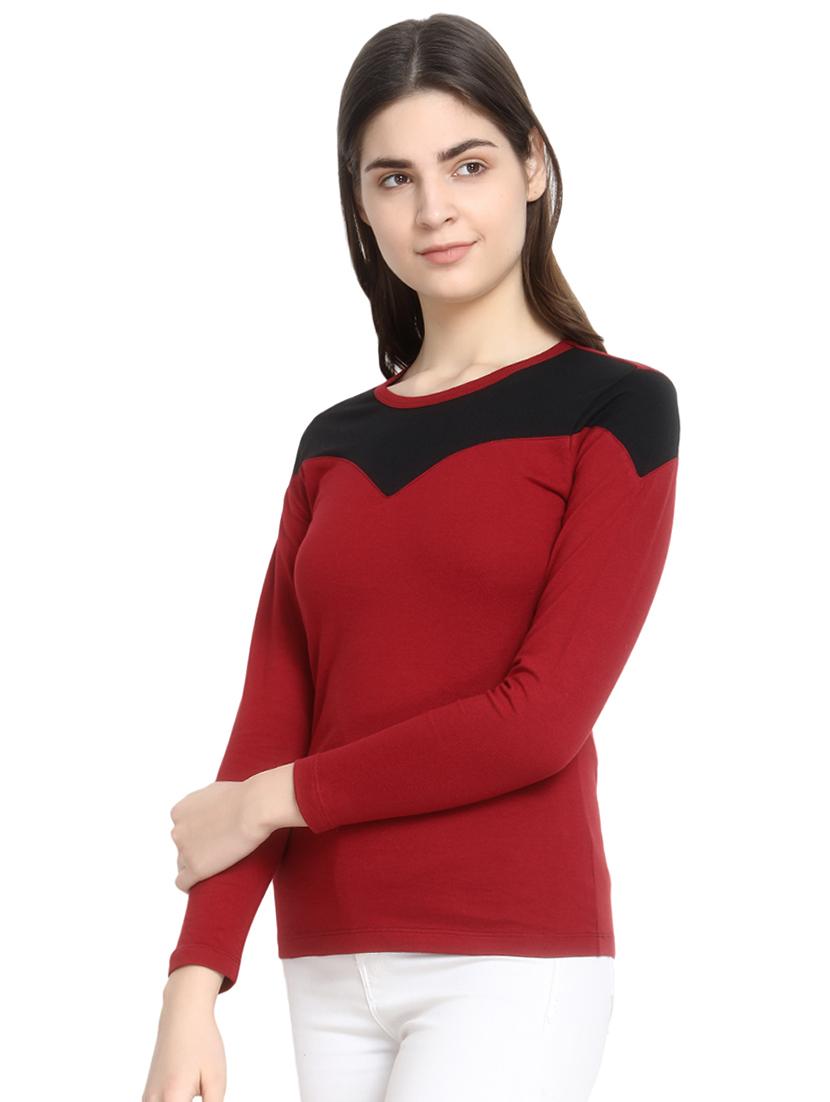 color block round neck tee - 16943869 - Zoom Image - 2