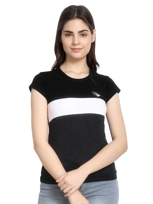 contrast detail round neck tee - 16943886 - Standard Image - 1