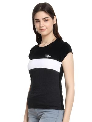 contrast detail round neck tee - 16943886 - Standard Image - 2