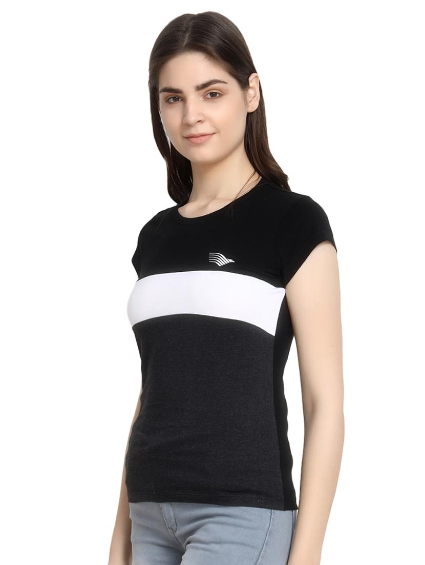 contrast detail round neck tee - 16943886 - Zoom Image - 2