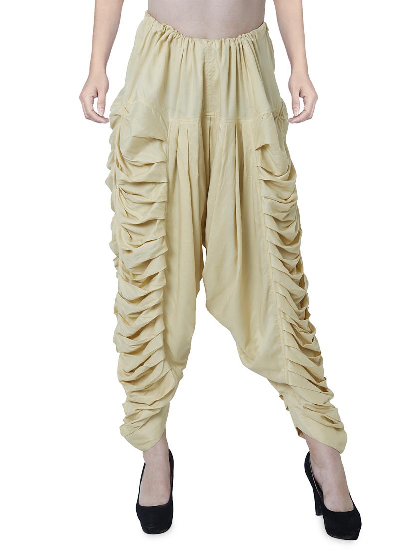 beige rayon dhoti salwar salwars - 16944011 - Zoom Image - 1