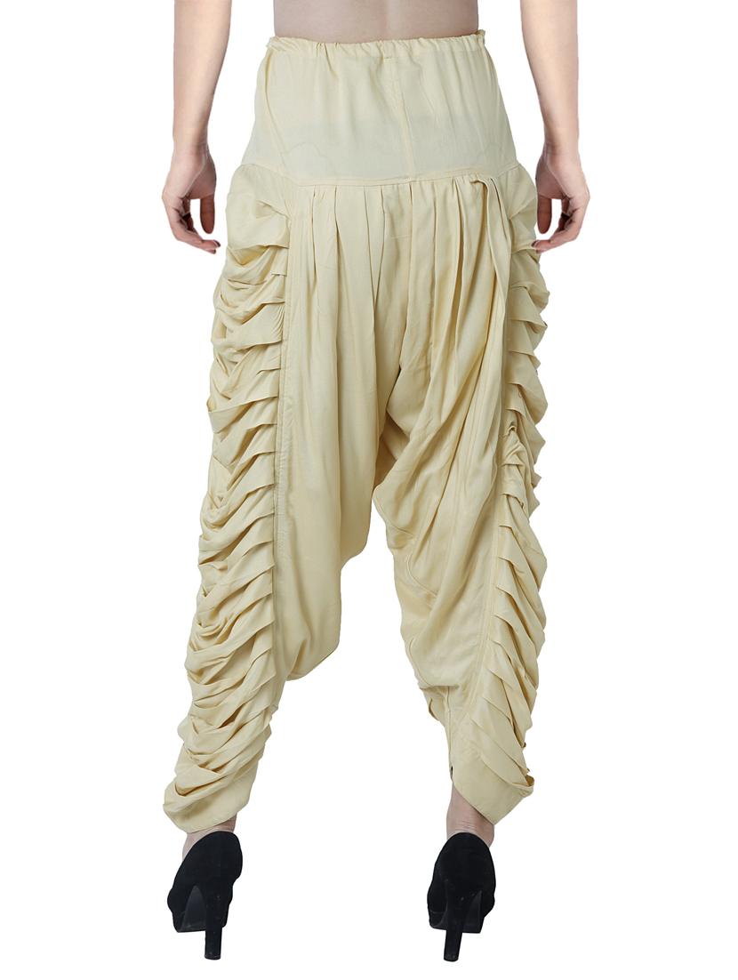 beige rayon dhoti salwar salwars - 16944011 - Zoom Image - 3