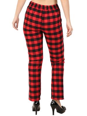 high rise checkered trousers - 16944053 - Standard Image - 3