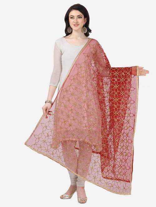self design embroidered dupatta - 16944512 - Standard Image - 1
