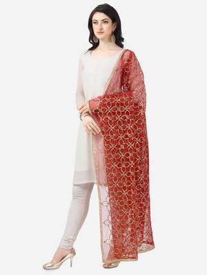 self design embroidered dupatta - 16944512 - Standard Image - 2
