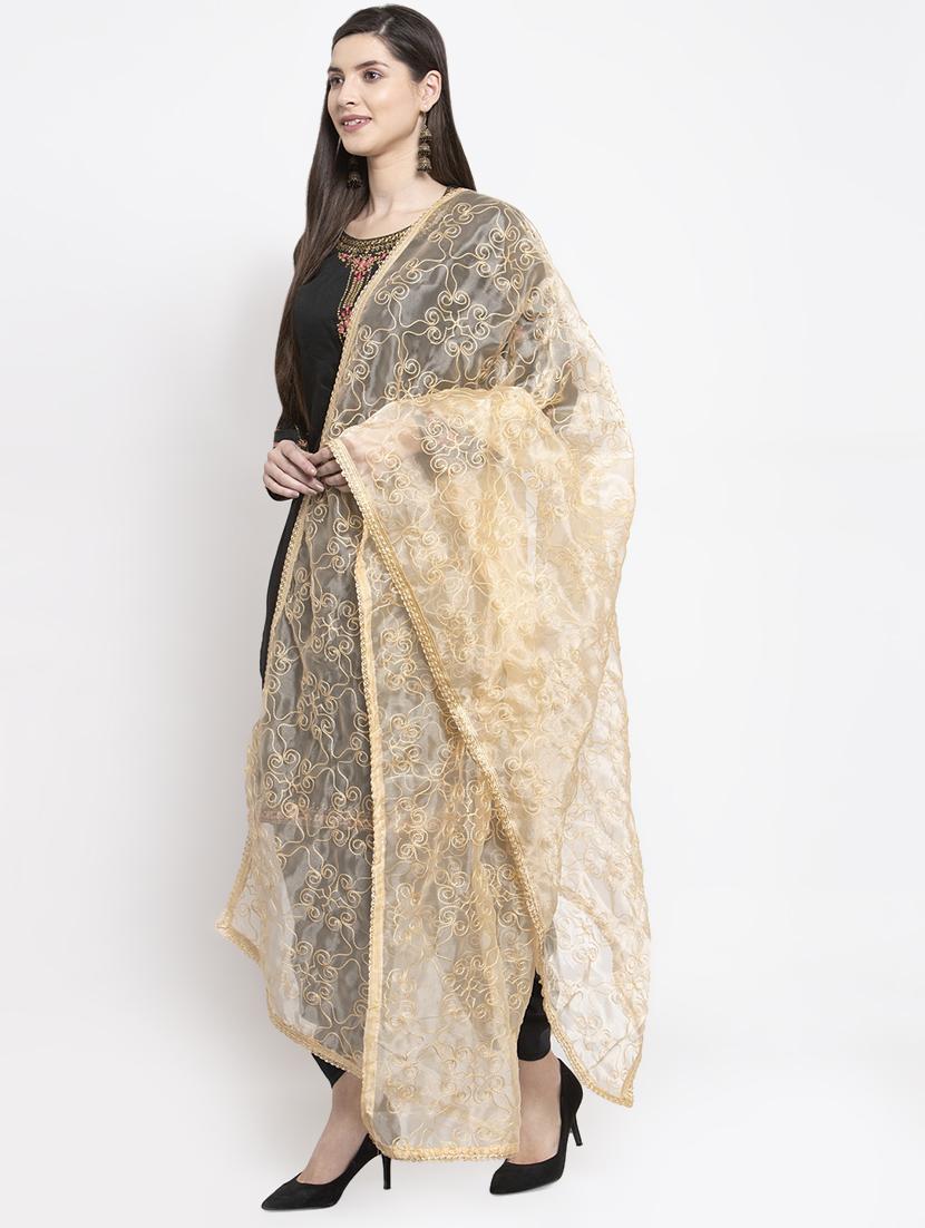 self design embroidered dupatta - 16944520 - Zoom Image - 2