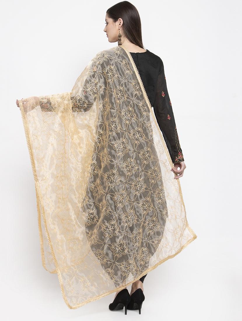 self design embroidered dupatta - 16944520 - Zoom Image - 3