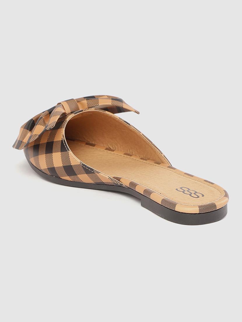 tan leatherette slip on sandals - 16944794 - Zoom Image - 4