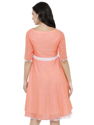 laced panel flared dress - 16944807 - Standard Image - 3