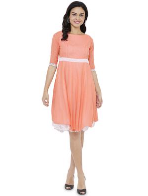 laced panel flared dress - 16944807 - Standard Image - 4