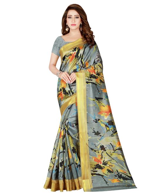 floral woven saree with blouse - 16944995 - Standard Image - 1