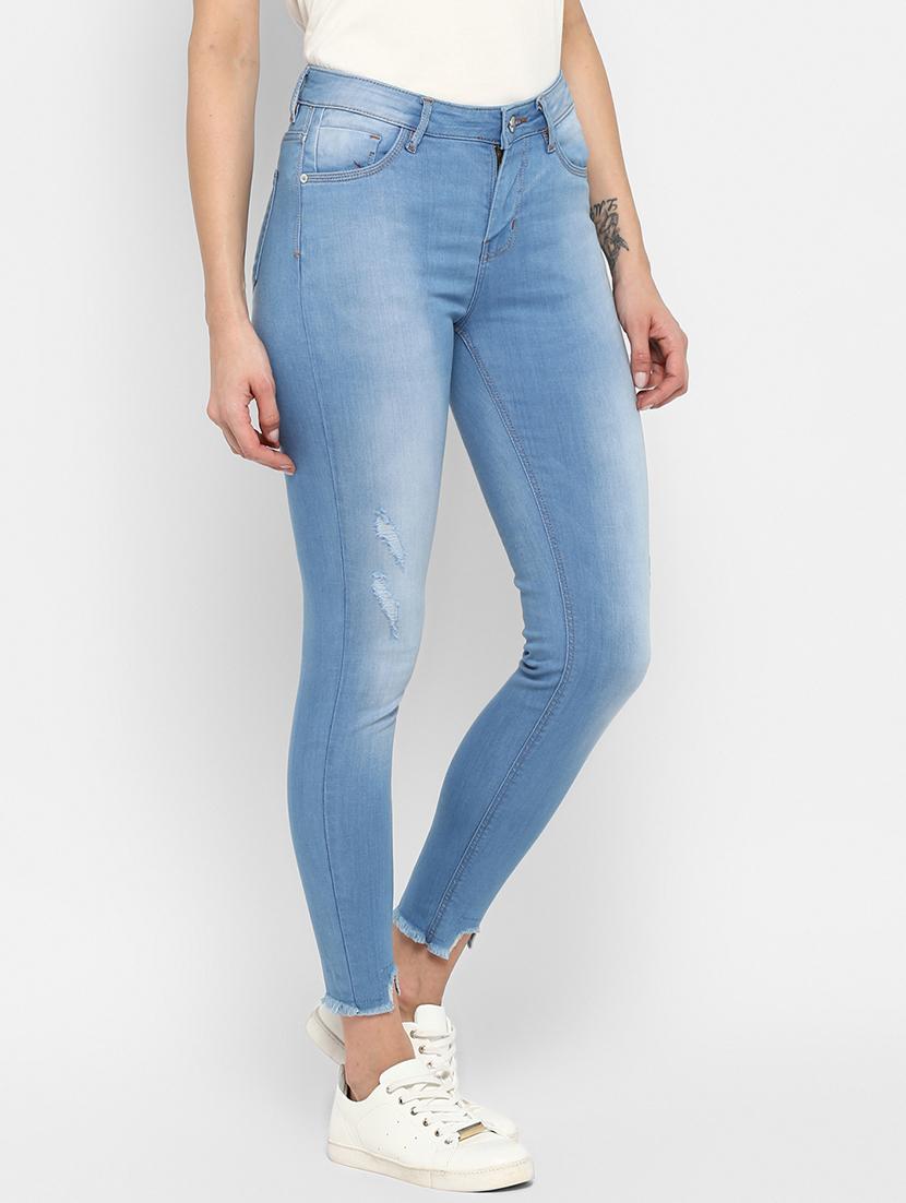frayed hem stone washed jeans - 16945494 - Zoom Image - 2