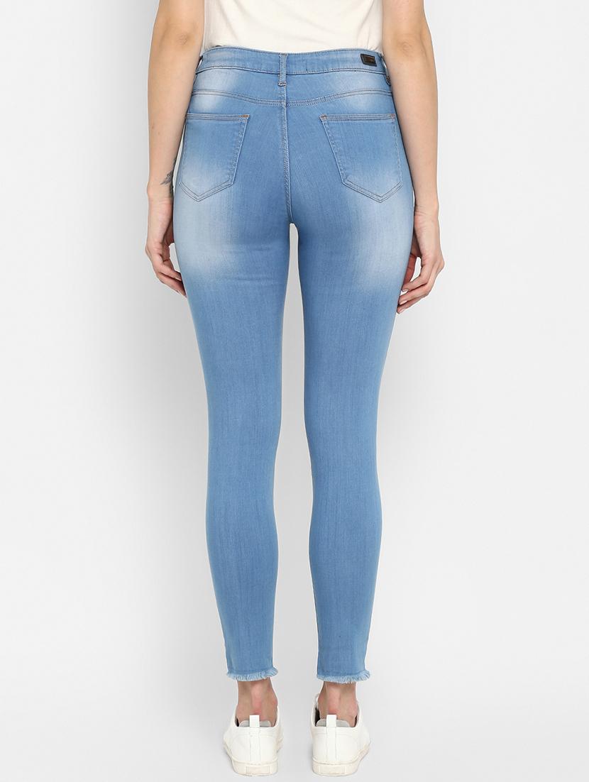 frayed hem stone washed jeans - 16945494 - Zoom Image - 3
