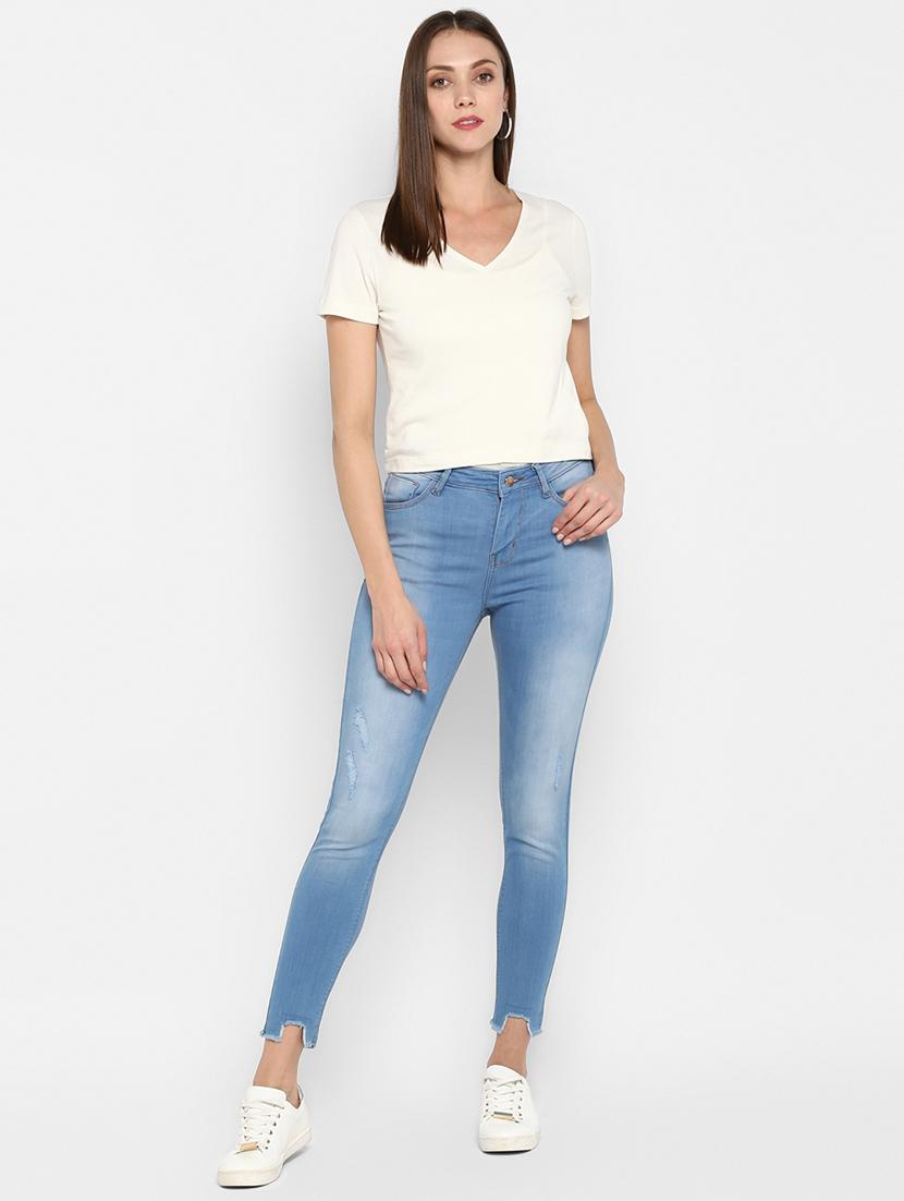 frayed hem stone washed jeans - 16945494 - Zoom Image - 4