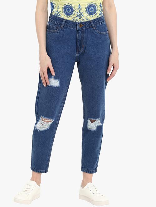 mid rise distressed boyfriend jeans - 16945499 - Very Small Image - 1