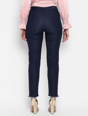 high rise frayed hem jeans - 16945508 - Standard Image - 3